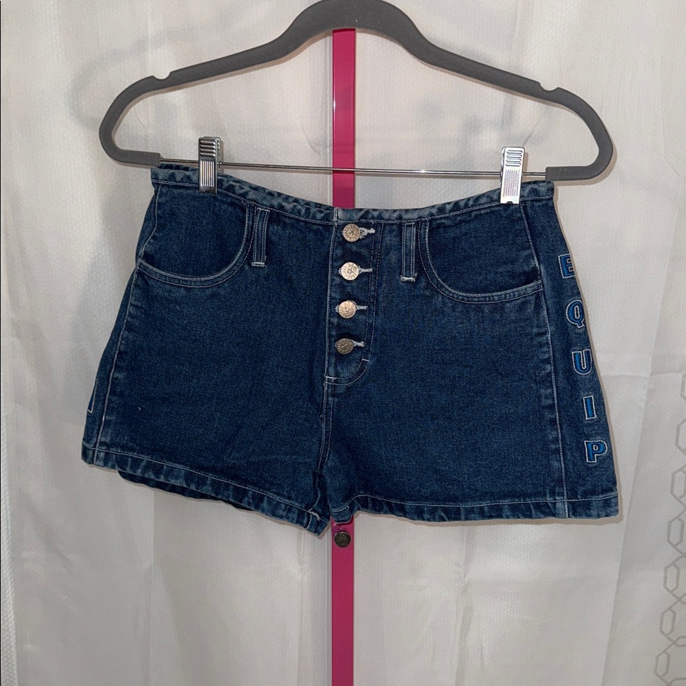 Equipment Blue Denim Shorts Y2K Buttonfly